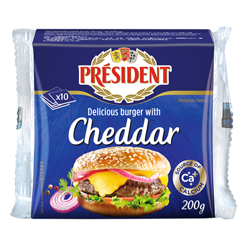 總統牌漢堡車打片裝芝士 200克